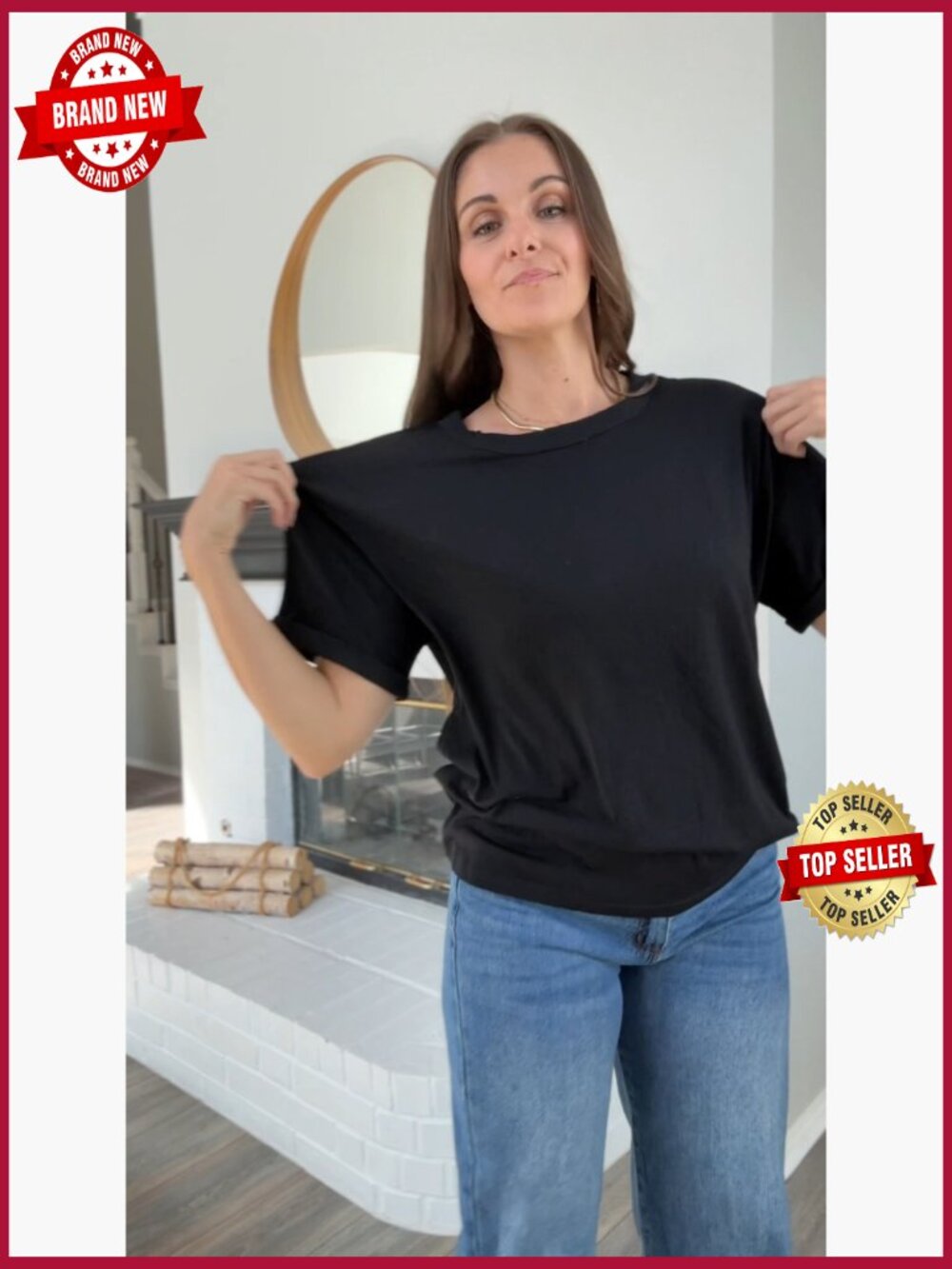 3 Pack Women's Oversized Tees Short Sleeve Crew Neck Summer Basic Tops - Picture 6 of 7